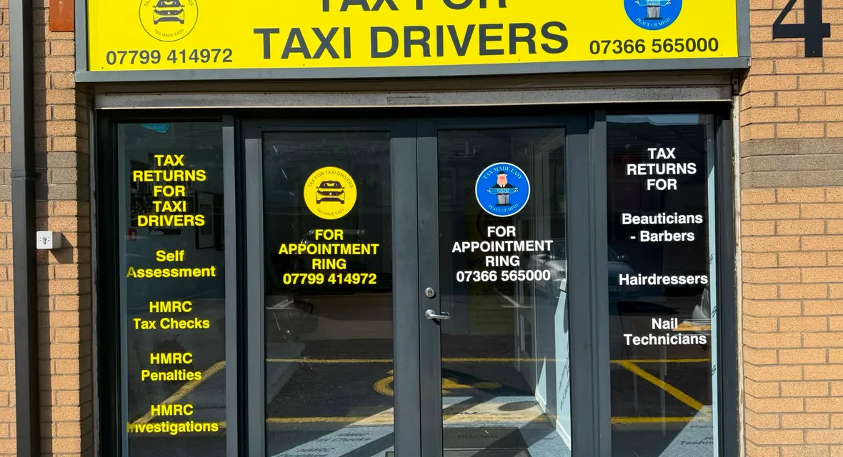 The Tax for Taxi Drivers shopfront in Belfast